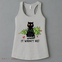It Wasnt Me Christmas Tree Funny Cat Women's Tank Top thumb 3