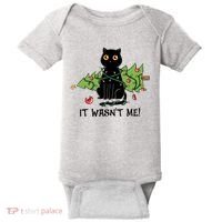 It Wasnt Me Christmas Tree Funny Cat Baby Bodysuit thumb 0