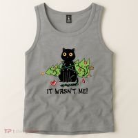It Wasnt Me Christmas Tree Funny Cat Tank Top thumb 2