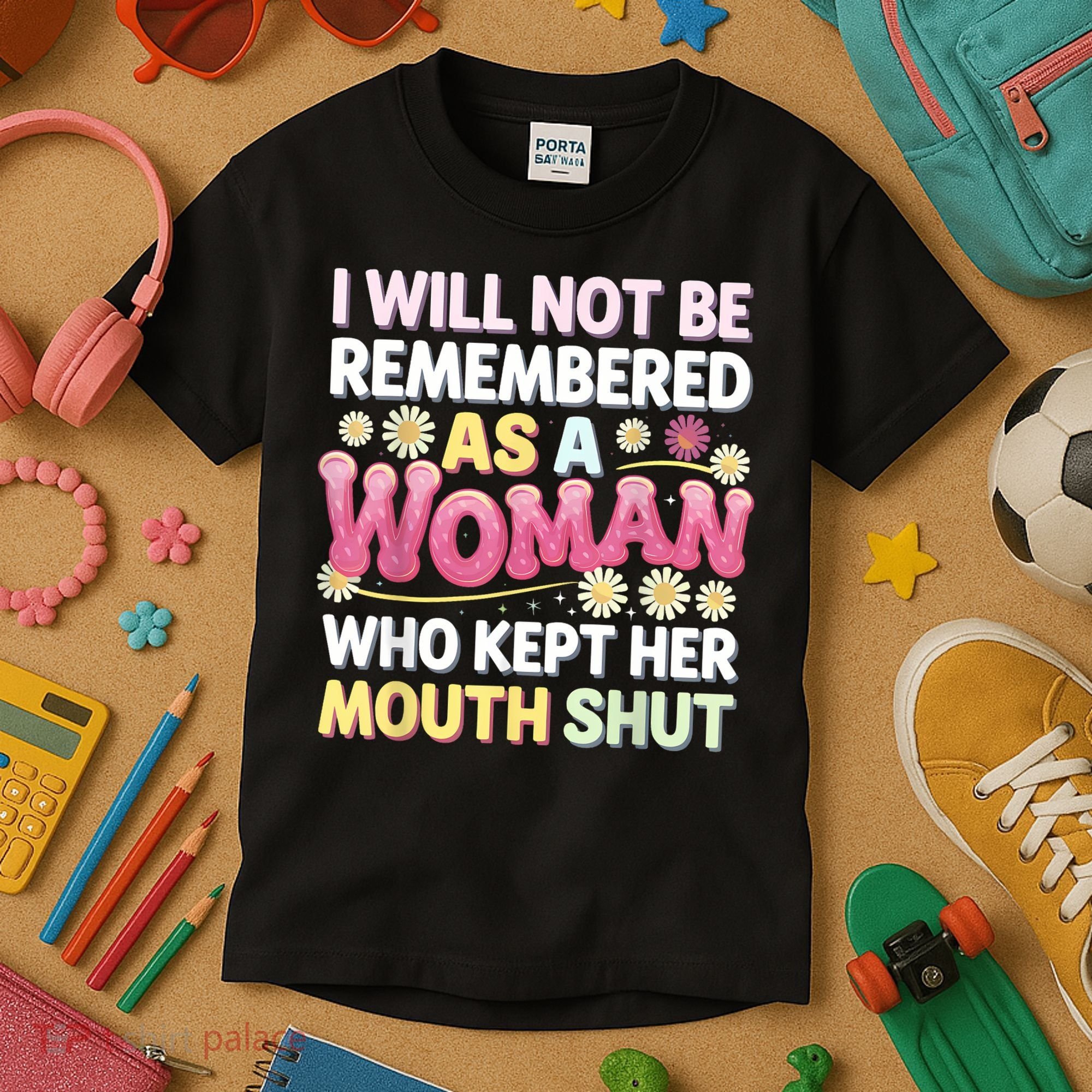 I Will Not Be Remembered As A Woman Who Kept Her Mouth Shut Kids T-Shirt