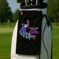 I Was Not Made To Be Subtle Peacock Golf Towel thumb 2