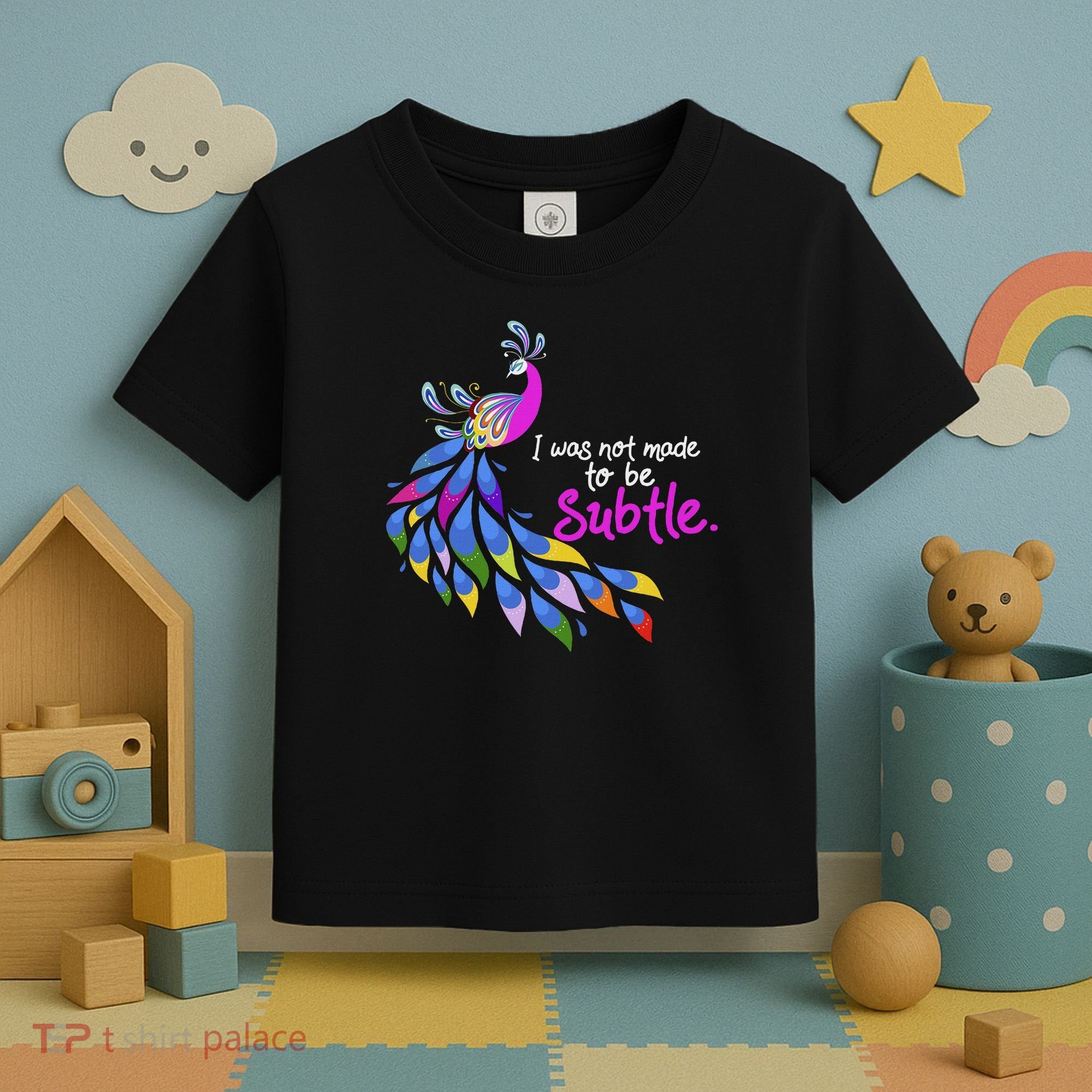I Was Not Made To Be Subtle Peacock Toddler T-Shirt