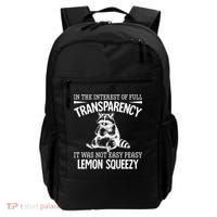 It Was Not Easy Peasy Lemon Squeezy Raccoon Meme Backpack thumb 0