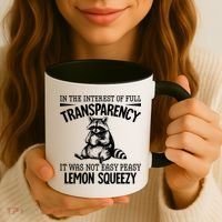 It Was Not Easy Peasy Lemon Squeezy Raccoon Meme Coffee Mug thumb 3
