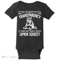 It Was Not Easy Peasy Lemon Squeezy Raccoon Meme Baby Bodysuit thumb 0