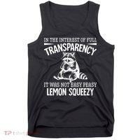 It Was Not Easy Peasy Lemon Squeezy Raccoon Meme Tank Top thumb 0