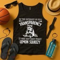 It Was Not Easy Peasy Lemon Squeezy Raccoon Meme Tank Top thumb 4