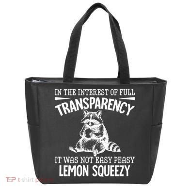 It Was Not Easy Peasy Lemon Squeezy Raccoon Meme Tote Bag