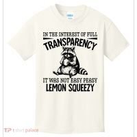 It Was Not Easy Peasy Lemon Squeezy Raccoon Meme Kids T-Shirt thumb 0