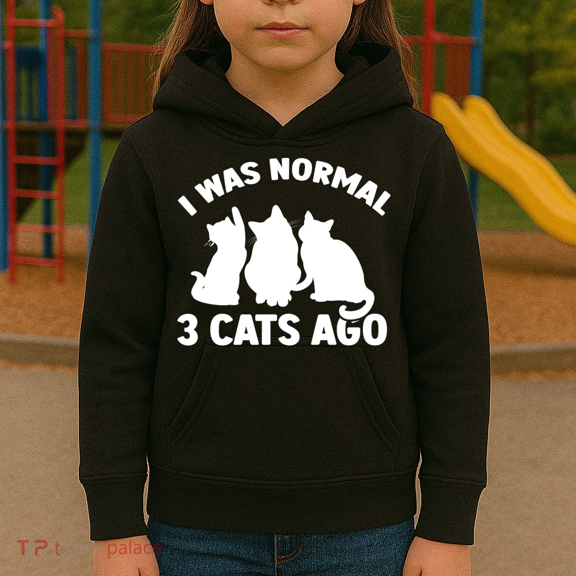 I Was Normal 3 Cats Ago Cat Kitten Kitty Kids Hoodie
