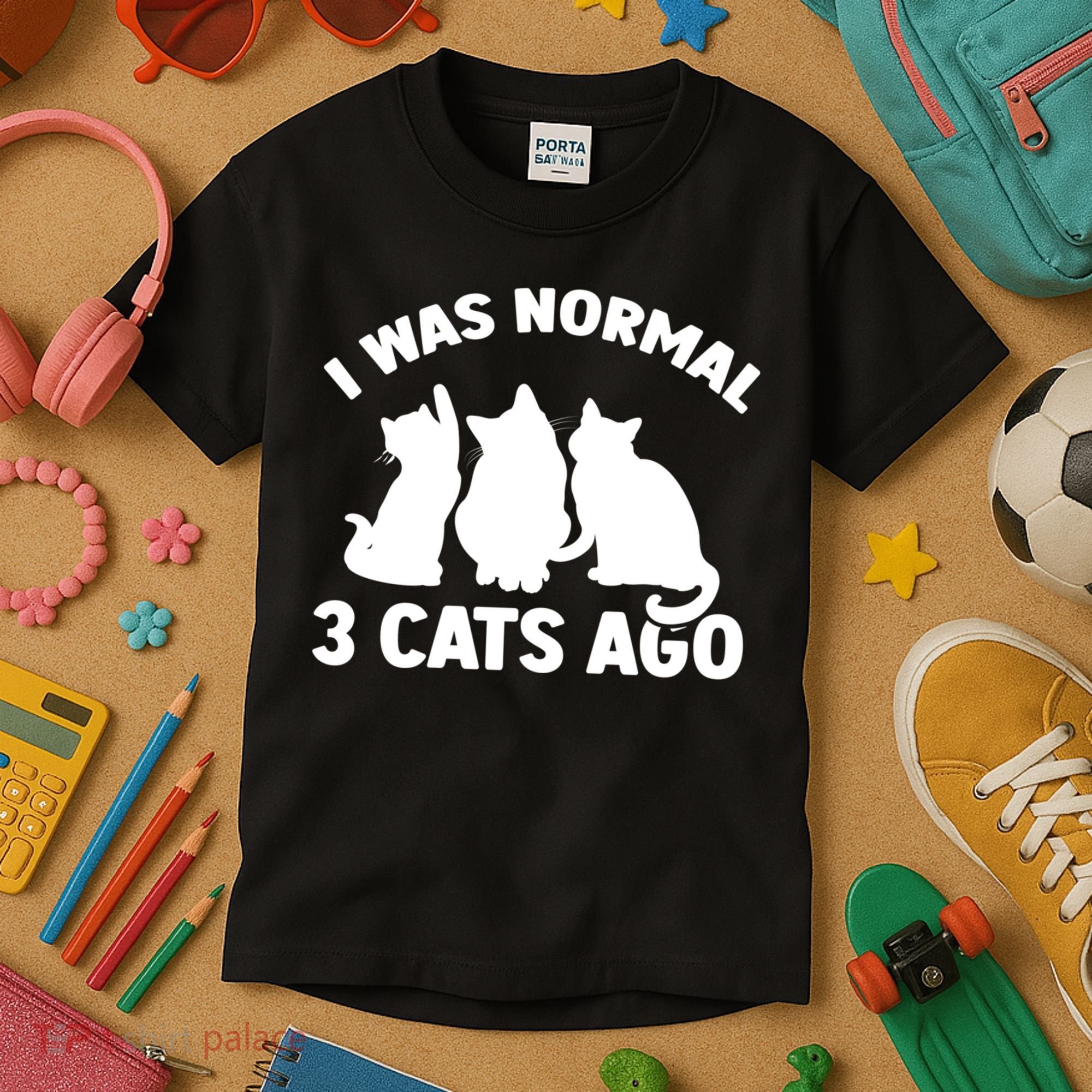 I Was Normal 3 Cats Ago Cat Kitten Kitty Kids T-Shirt