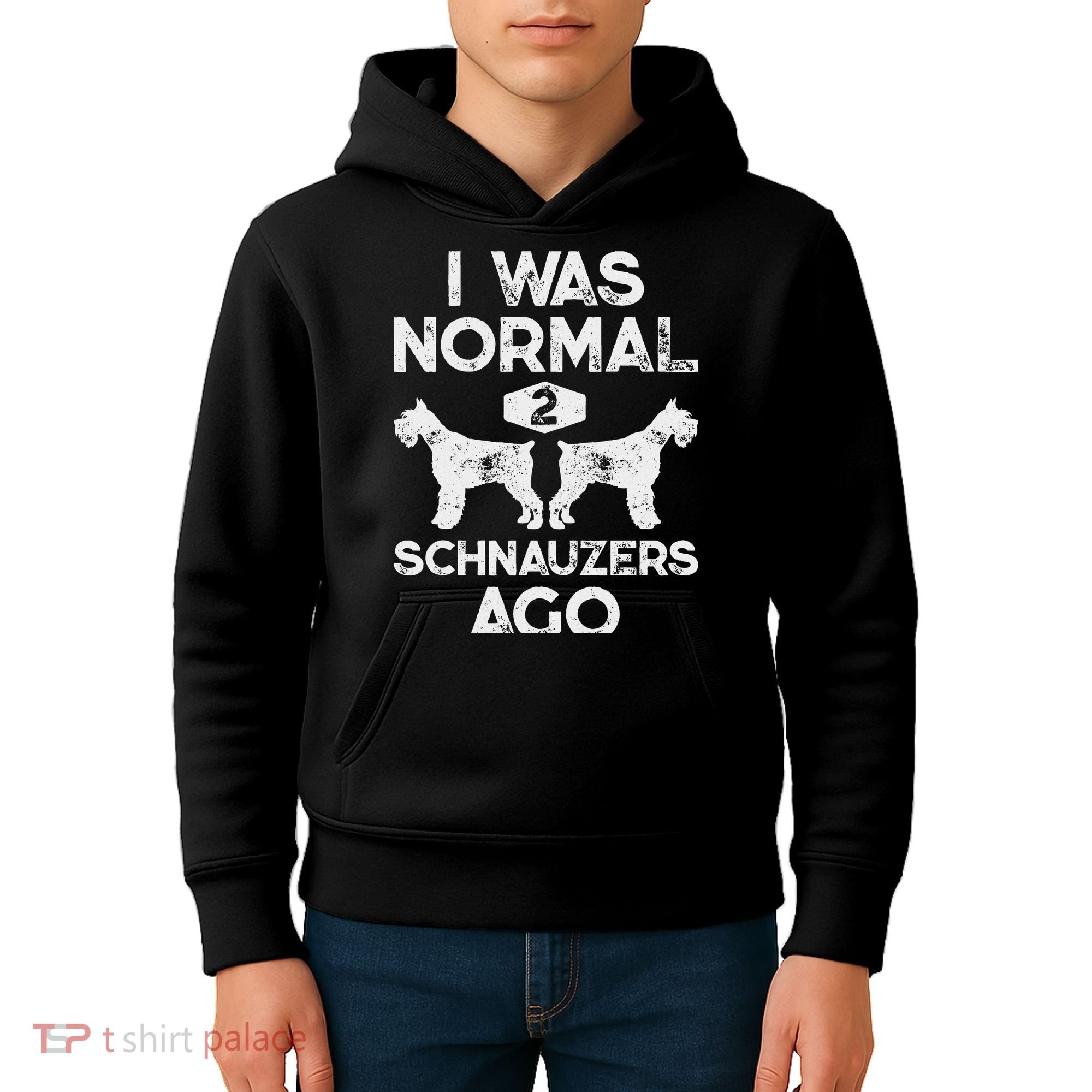 I Was Normal 2 Schnauzers Ago Funny Dog Lover Women Kids Hoodie