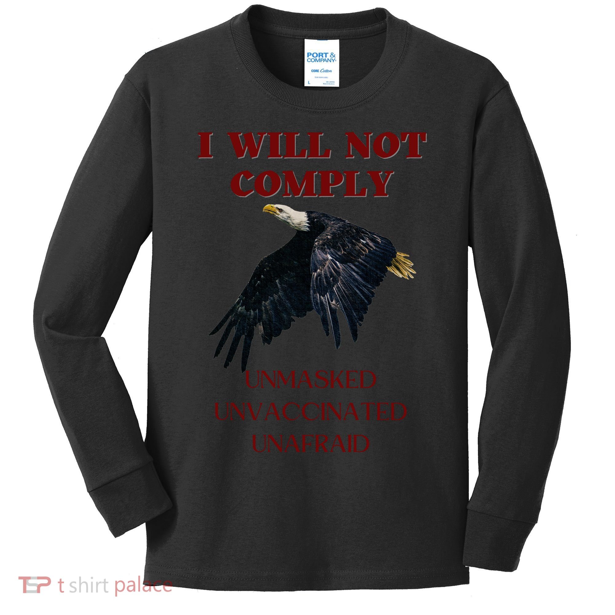 I Will Not Comply Anti Vaccine Mandate Anti Biden Kids Long Sleeve Shirt