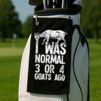 I Was Normal 3 Or 4 Goats Ago Goat Golf Towel thumb 2