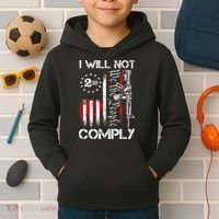 I Will Not Comply 2nd Amendment Gun Owner Kids Hoodie thumb 2