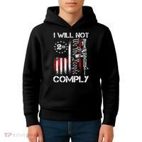 I Will Not Comply 2nd Amendment Gun Owner Kids Hoodie thumb 4
