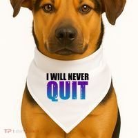 I Will Never Quit Suicide Prevention USA-Made Doggie Bandana thumb 1