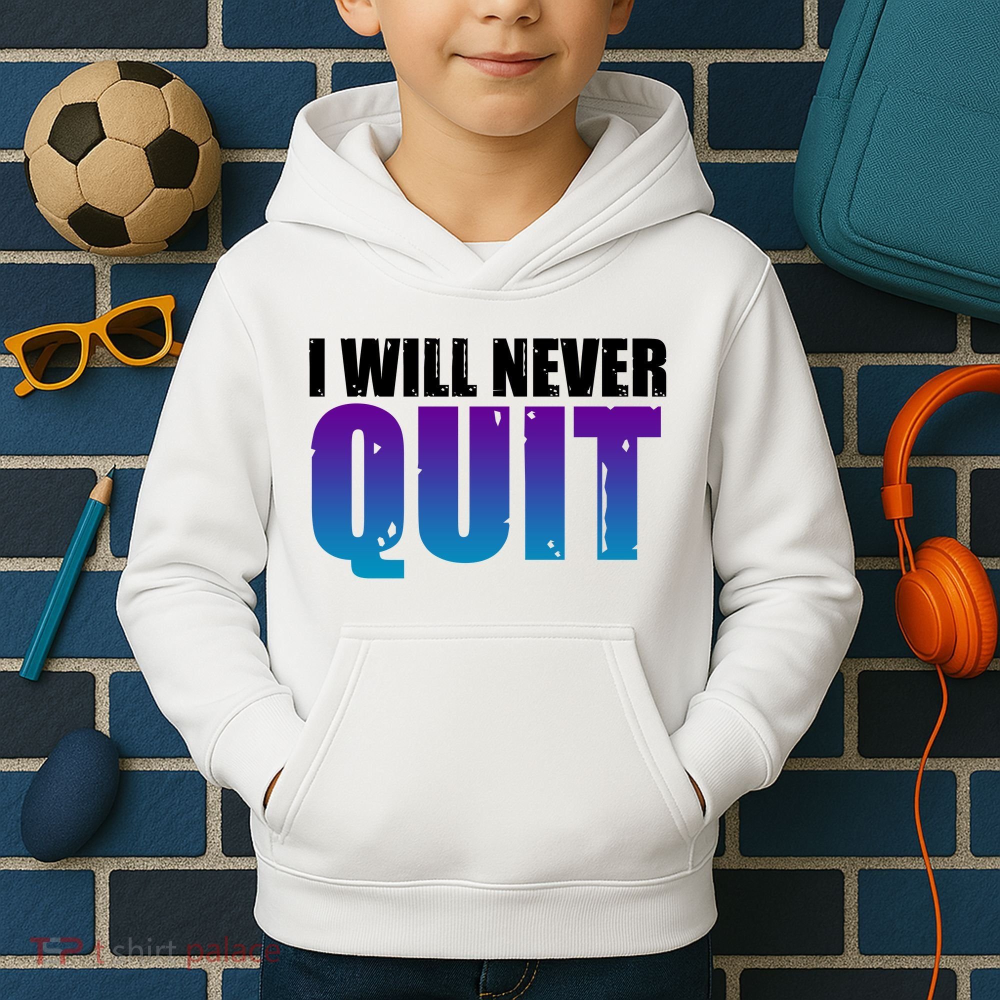 I Will Never Quit Suicide Prevention Kids Hoodie