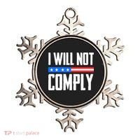 I Will Not Comply No Mandates American Flag Medical Freedom Ornament thumb 0
