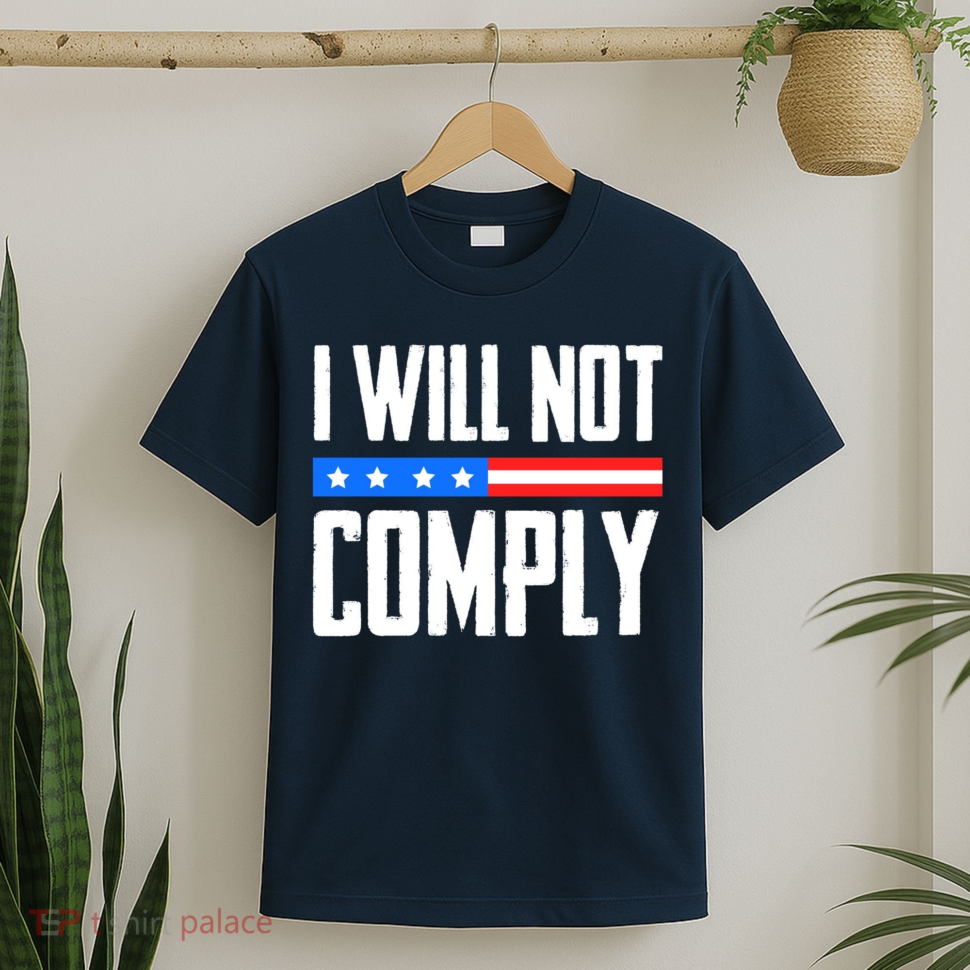 I Will Not Comply No Mandates American Flag Medical Freedom T-Shirt