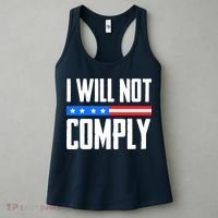 I Will Not Comply No Mandates American Flag Medical Freedom Women's Tank Top thumb 3