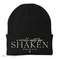 I Will Not Be Shaken Christian Minimal Beanie thumb 0
