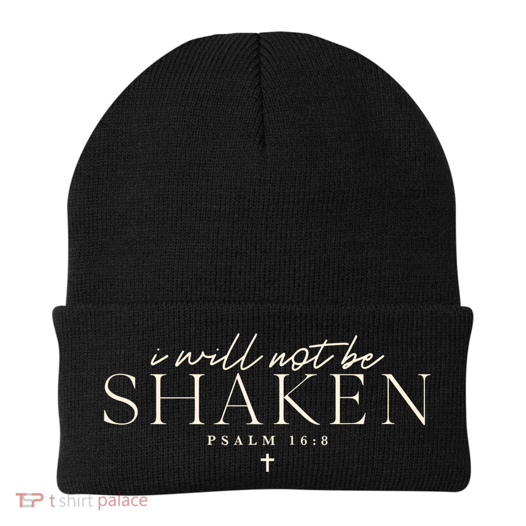 I Will Not Be Shaken Christian Minimal Beanie