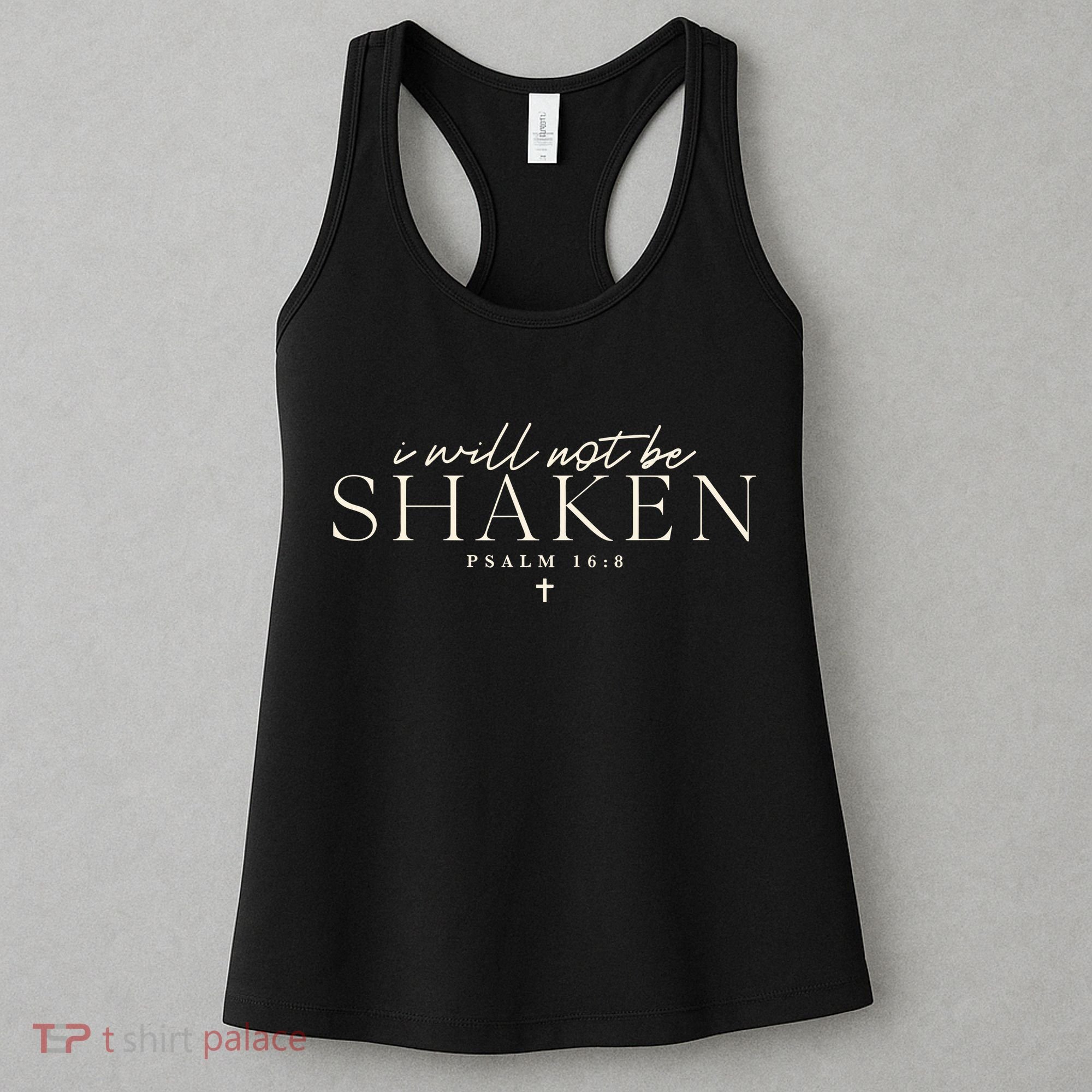 I Will Not Be Shaken Christian Minimal Women's Tank Top