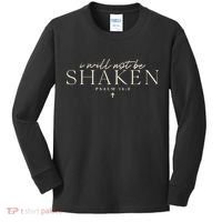 I Will Not Be Shaken Christian Minimal Kids Long Sleeve Shirt thumb 0