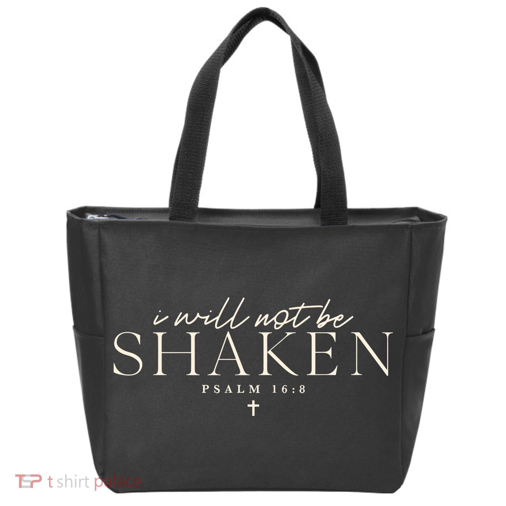 I Will Not Be Shaken Christian Minimal Tote Bag