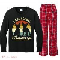 I Was Normal 2 Frenchies Ago Quote For A Frenchie Owner Kids Long Sleeve Plaid Pajama Set thumb 0