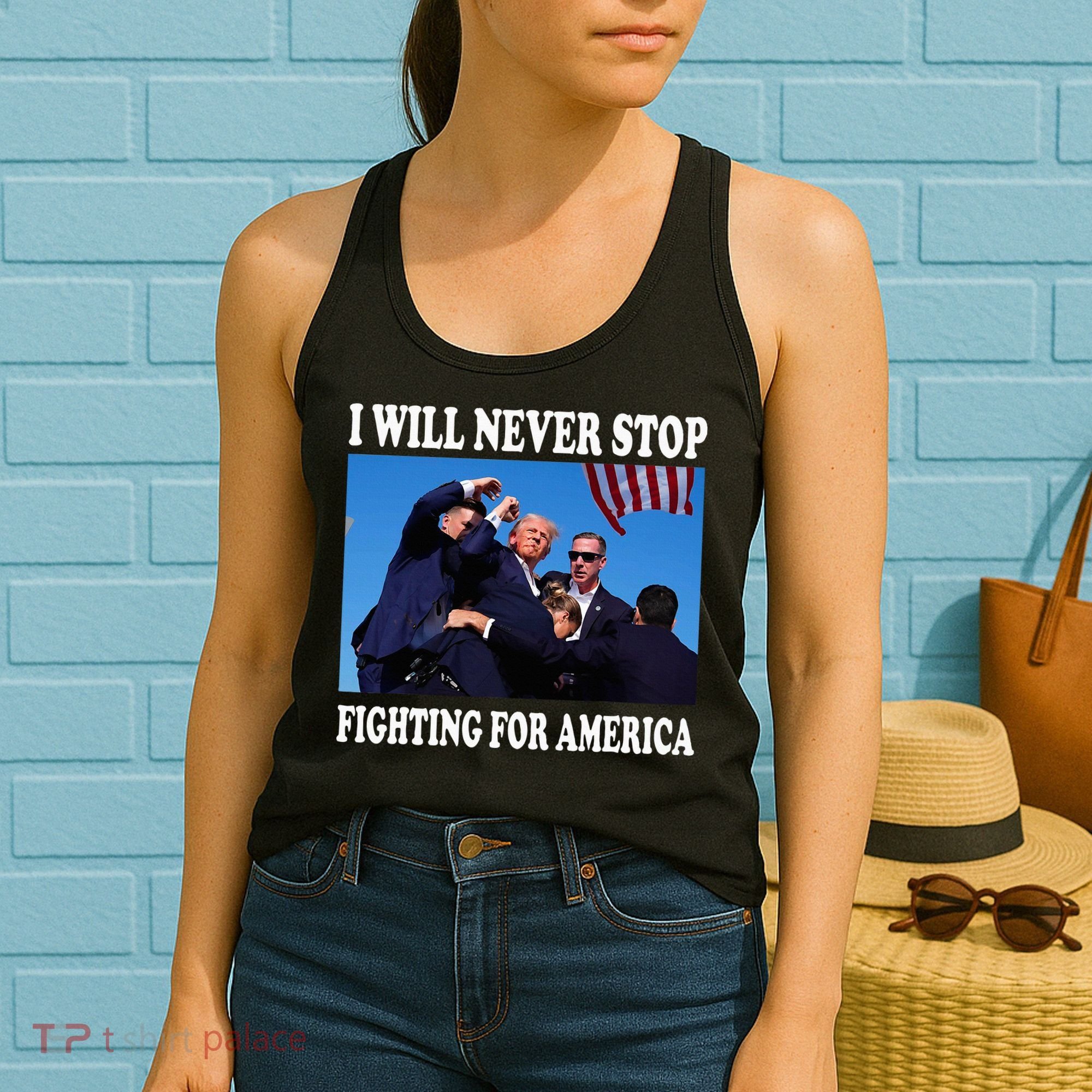 I Will Never Stop Fighting For America Women's Tank Top