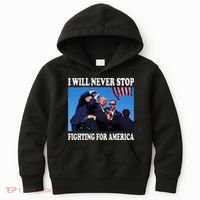 I Will Never Stop Fighting For America Kids Hoodie thumb 0