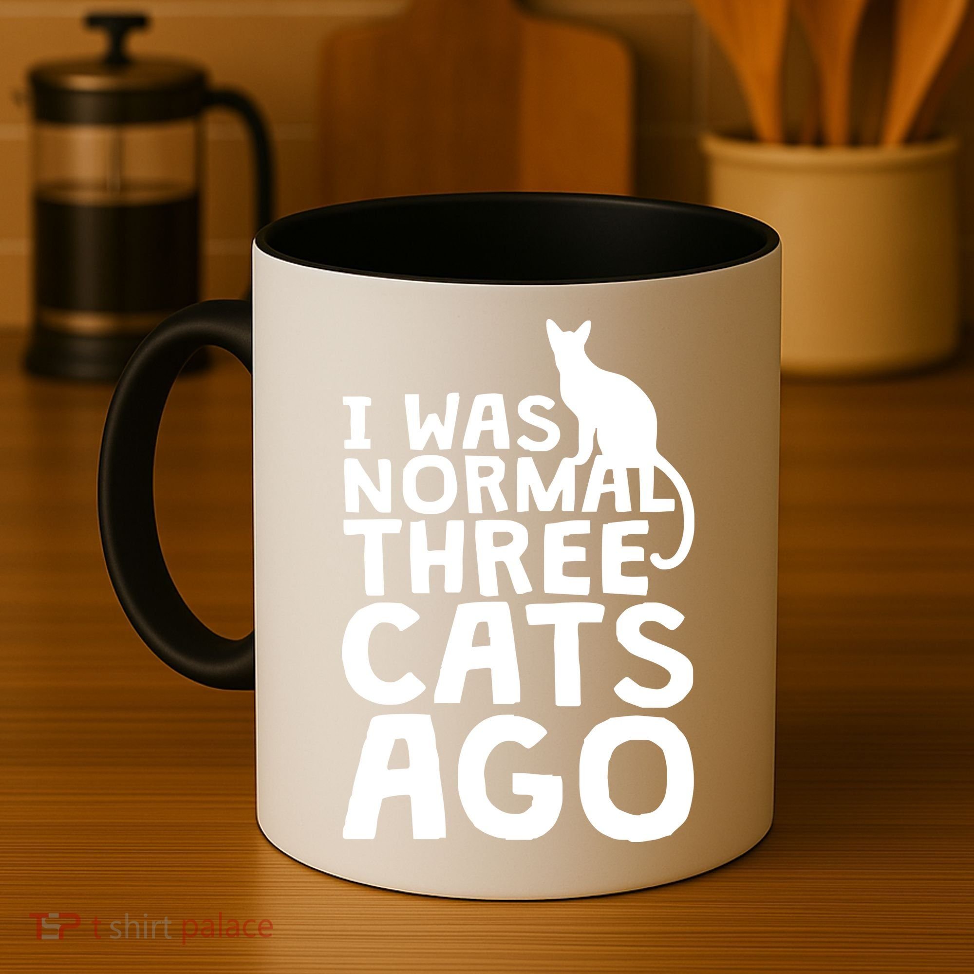 I Was Normal Three Cats Ago LOL Funny Cat Coffee Mug