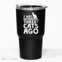 I Was Normal Three Cats Ago LOL Funny Cat Tumbler thumb 0