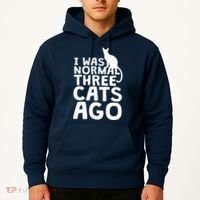 I Was Normal Three Cats Ago LOL Funny Cat Hoodie thumb 2