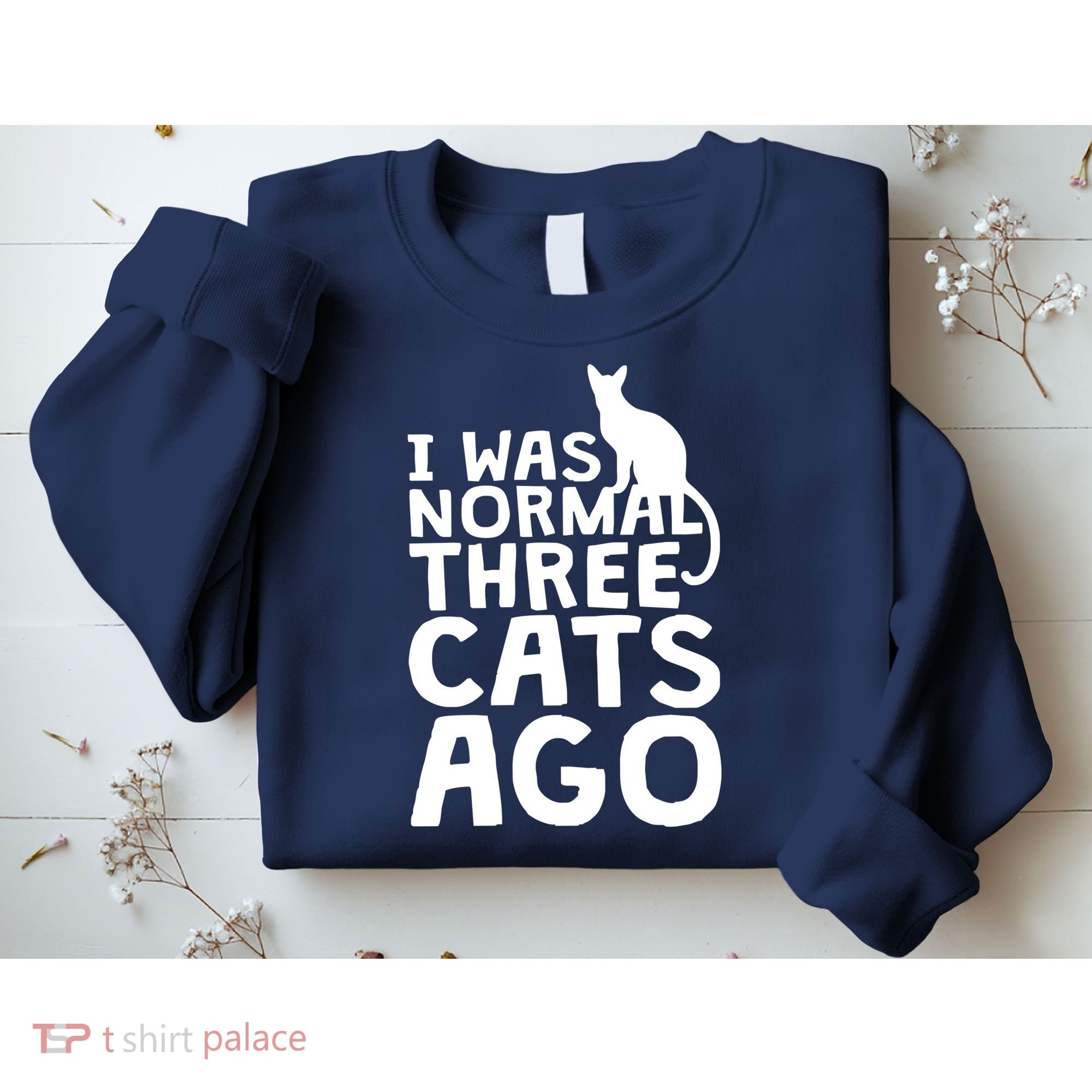 I Was Normal Three Cats Ago LOL Funny Cat Sweatshirt