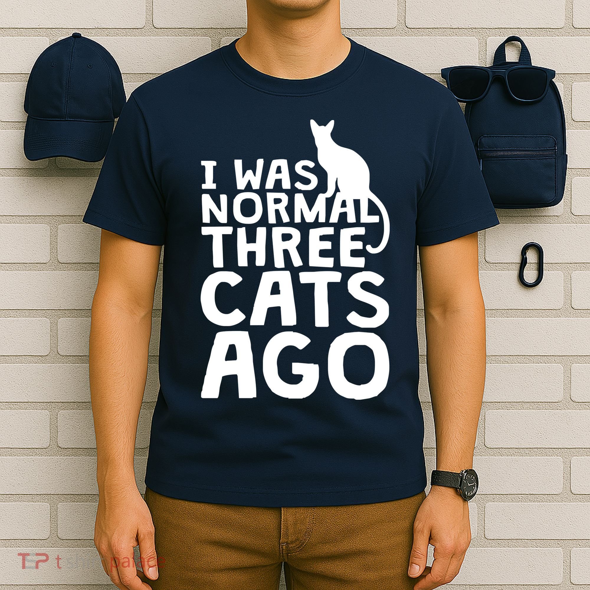 I Was Normal Three Cats Ago LOL Funny Cat T-Shirt
