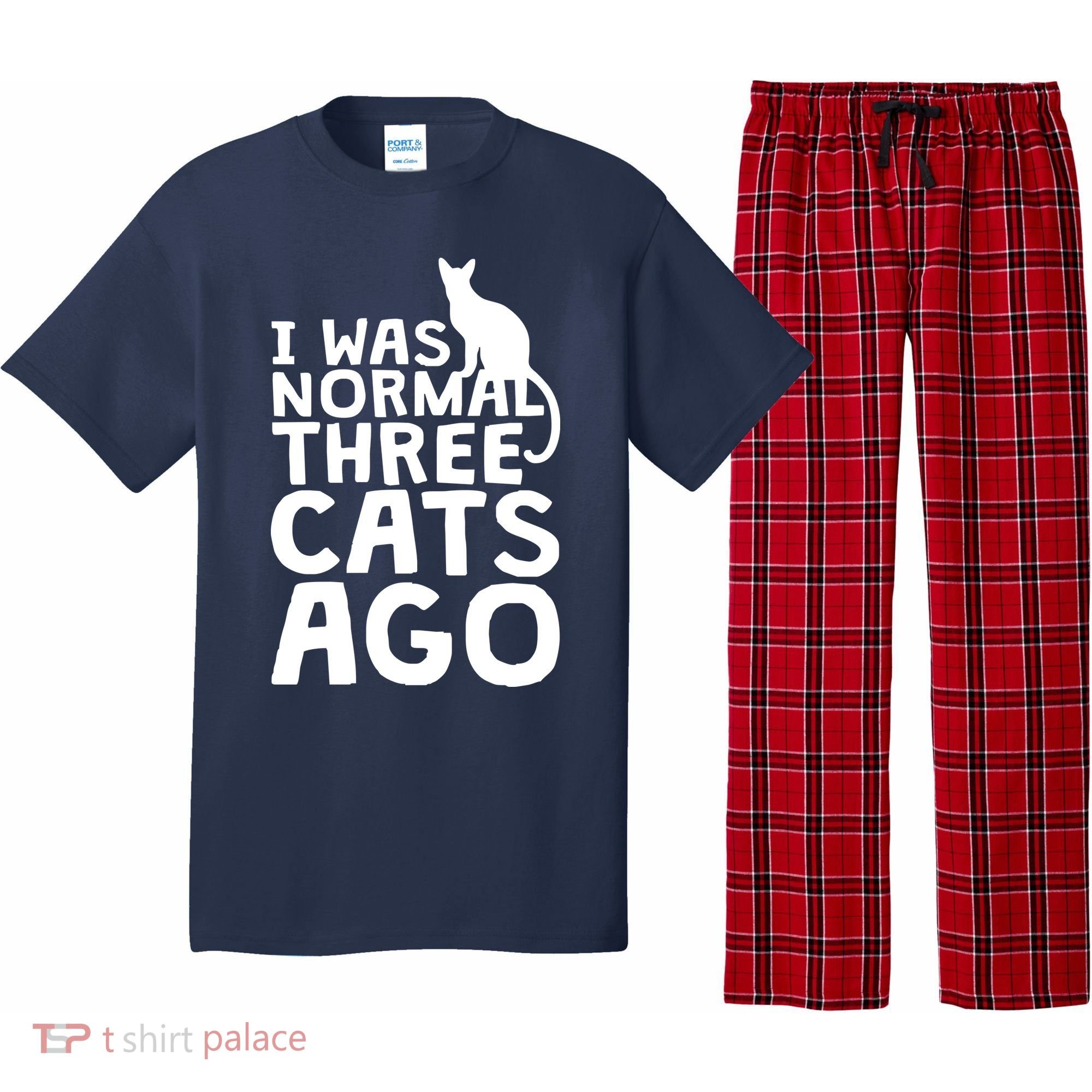 I Was Normal Three Cats Ago LOL Funny Cat Pajama Set