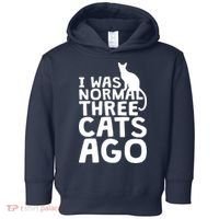 I Was Normal Three Cats Ago LOL Funny Cat Toddler Hoodie thumb 0