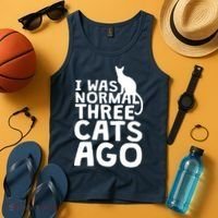 I Was Normal Three Cats Ago LOL Funny Cat Tank Top thumb 4