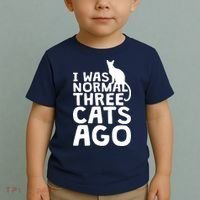 I Was Normal Three Cats Ago LOL Funny Cat Toddler T-Shirt thumb 2