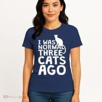I Was Normal Three Cats Ago LOL Funny Cat Women's T-Shirt thumb 4