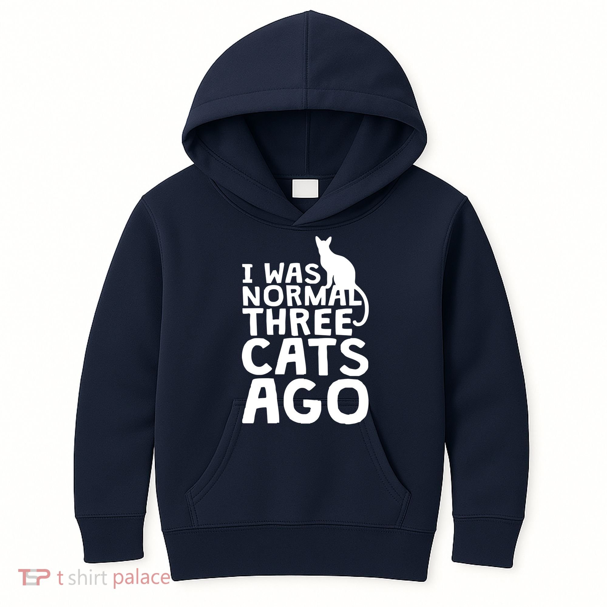 I Was Normal Three Cats Ago LOL Funny Cat Kids Hoodie