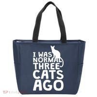 I Was Normal Three Cats Ago LOL Funny Cat Tote Bag thumb 0