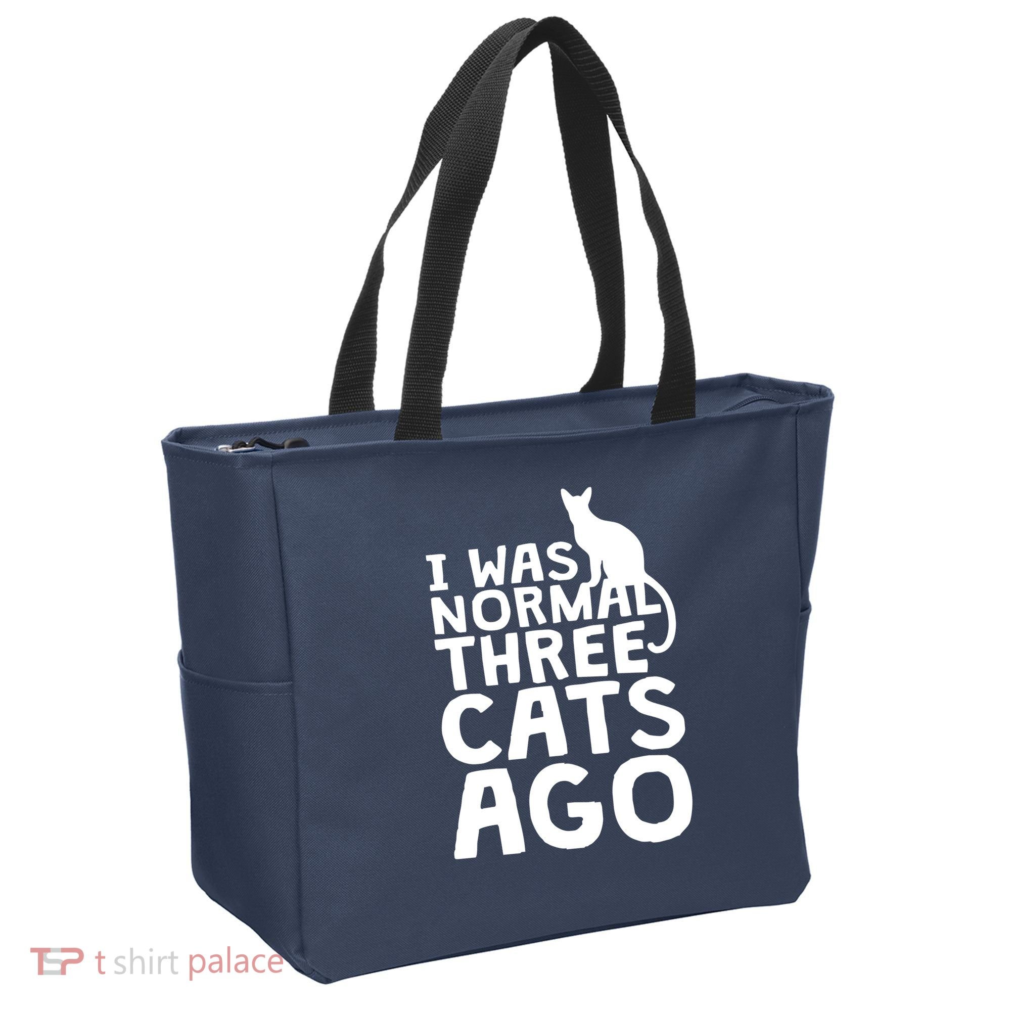 I Was Normal Three Cats Ago LOL Funny Cat Tote Bag