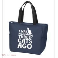 I Was Normal Three Cats Ago LOL Funny Cat Tote Bag thumb 3