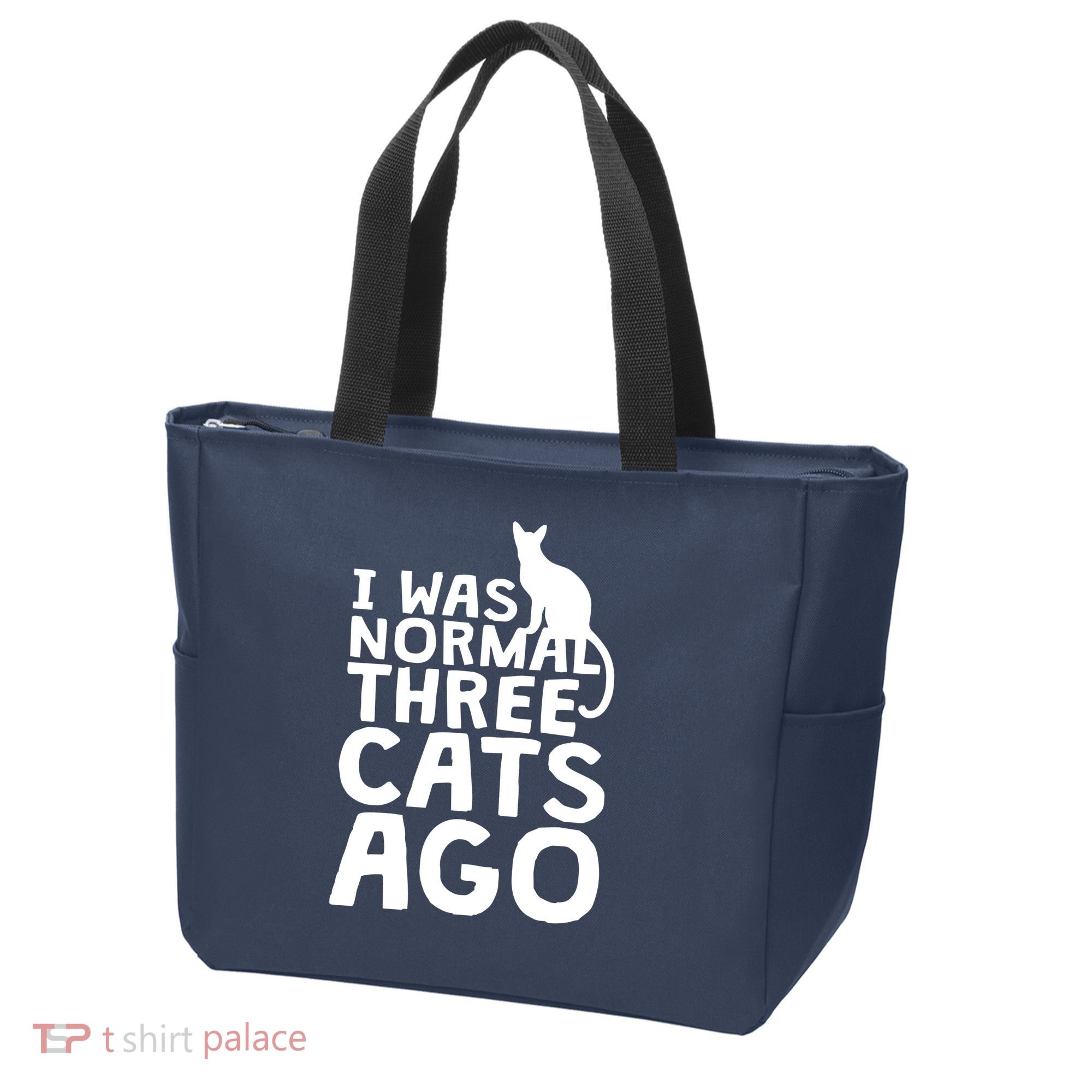 I Was Normal Three Cats Ago LOL Funny Cat Tote Bag