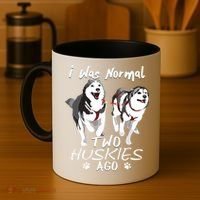 I Was Normal 2 Siberian Huskies Ago Awesome Cute Dog Coffee Mug thumb 4