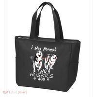 I Was Normal 2 Siberian Huskies Ago Awesome Cute Dog Tote Bag thumb 3